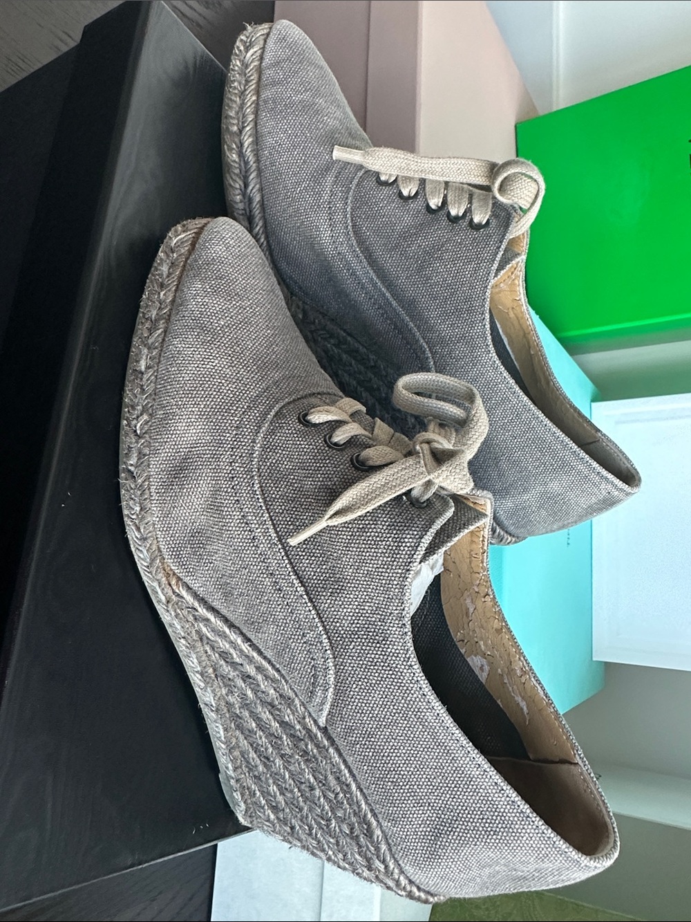 Women’s Gray Canvas Espadrille Point Toe Sneakers - Made in Spain